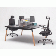 Bureau 2 personnes pieds bois et acier design Bureau 2 personnes pieds bois et acier design