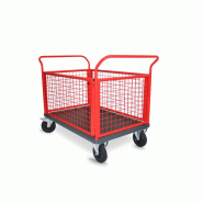 Chariot 2 dossiers + 2 ridelles grillagé 650kg - PLANORGA - 8MCL34CGH2N716