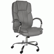 CLP Fauteuil de bureau XXL Xanthos en Similicuir avec une capacité de charge de 210 kg Gris - gris polyester 19617108 CLP Fauteuil de bureau XXL Xanthos en Similicuir avec une capacité de charge de 210 kg Gris - gris polyester 19617108