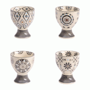 Coffret de 4 coquetiers Nelson -  Gris Rond Grès Table Passion - gris Grès 3106232382697