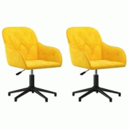 Décoshop26 - Lot de 2 chaises de salle à manger siège pivotant hauteur réglable en velours jaune DEC025267 - jaune 3000255161027 Décoshop26 - Lot de 2 chaises de salle à manger siège pivotant hauteur réglable en velours jaune DEC025267 - jaune 3000255161027