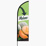 Drapeau oriflamme MELON 3m08 l Drapeau Publicitaire - textile 3770030285490