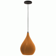 Fabas Luce Suspension Lisa En Métal Et Plastique Végétal - Moutarde, Douille E27, Structure Élégante Et Durable, Ip20, 230 V - Design Line - jaun