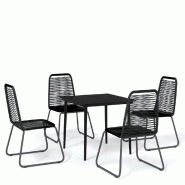Helloshop26 - Ensemble de salle à manger de jardin meuble extérieur 5 pièces noir 02_0013895 - noir verre 3000128441539