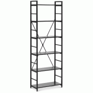 Helloshop26 - Étagère pour livre 28 x 60 x 182 cm 150 kg noir acier peint par poudrage panneau aggloméré noir 14_0010255 - noir acier 3000222069189 Helloshop26 - Étagère pour livre 28 x 60 x 182 cm 150 kg noir acier peint par poudrage panneau aggloméré noir 14_0010255 - noir acier 3000222069189