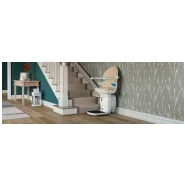 Monte-escalier droit monorail avec repose-pied rabattable et pivotement - Portance 137kg,160kg allant jusqu'à 200kg -  Handicare 1000