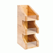 Présentoir condiments bambou 15x18x40cm - par 4