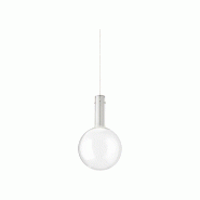 Suspension LED 7 W en verre borosilicate transparent, structure chromée, lumière chaude 3000 K, dimensions 25 x 43 cm - Perenz - transparent 8312 TR