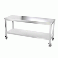 Table de travail en inox 1800 x 600 mm sur roulettes PREMIUM / GOLDINOX - inox 3701770805235 Table de travail en inox 1800 x 600 mm sur roulettes PREMIUM / GOLDINOX - inox 3701770805235