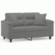 VidaXL Canapé 2 places avec oreillers gris foncé 120 cm Modèle Vega Master - 3200967