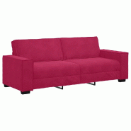 VidaXL Canapé à 3 places Rouge bordeaux 220x78x84 cm Velours Modèle AbriMaxi 66 - 8721158689436