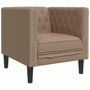 VidaXL Fauteuil Chesterfield cappuccino similicuir Modèle Rervioris - 372657
