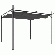 VidaXL Pergola avec toit rétractable anthracite 295x292x230 cm Modèle AbriOriginal 193 - noir 360116