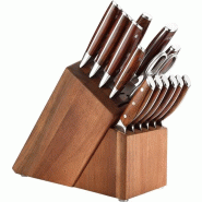 XinZuo - Set de couteaux Damas 15 pièces - Série B27 Yi - multicolore multi-matériau B27-H15