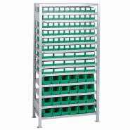 Étagère à emboîter H2000xl1000xP400 mm étagère de base 14 supports en acier 90 x 3, 15 x 4 transparent Étagère à emboîter H2000xl1000xP400 mm étagère de base 14 supports en acier 90 x 3, 15 x 4 transparent