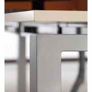 Bureau compact  ECO avec caisson - Mobel Linea. - Argent Ral 9006, 160, Acacia clair, Droite