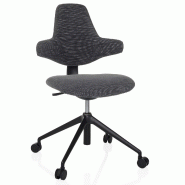 Chaise de bureau / siège-selle de cheval PALIANO gris hjh OFFICE - gris polyester 608998