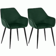 CLP Chaise de salle à manger Luena Vert/Velours - vert textile 327457 CLP Chaise de salle à manger Luena Vert/Velours - vert textile 327457