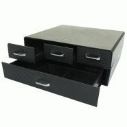 Décoshop26 - Boîte de rangement pour capsules café et sachets de thé 4 tiroirs 15 compartiments support machine à café 34x31 cm 04_0010187 - 300