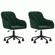 Décoshop26 - Lot de 2 chaises de salle à manger siège pivotant hauteur réglable en velours vert DEC025318 - 3000255189564 Décoshop26 - Lot de 2 chaises de salle à manger siège pivotant hauteur réglable en velours vert DEC025318 - 3000255189564