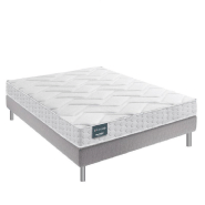 ENSEMBLE DUNLOPILLO 160*200 CM EUGEN 20 CM MATELAS SOMMIER DÉCO JEU DE 4 PIEDS GRIS