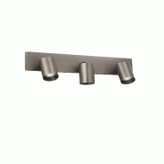 Fabas Luce Spot Flores À 3 Lampes Gu10 10W Aluminium Moulé Sous Pression, Coloris Canon De Fusil, Ip20, Classe 1, Dim. 12,5X48X9 Cm - Collection Flo