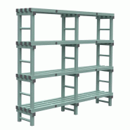 Gastro-Inox Étagère Euro avec 4 étagères en plastique 2000x400x1750mm - 7445908640676