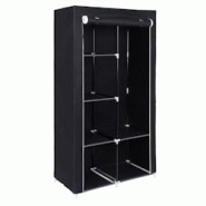 Helloshop26 - Armoire de rangement penderie dressing 170 x 88 x 45 cm  en tissu non-tissé porte-manteau noir 12_0004001 - noir 3000222256312