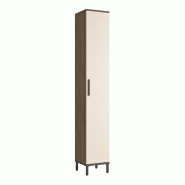 Helloshop26 - Armoire étagère meuble de rangement à porte Lieto 6 niveaux 183,5 x 29,5 x 29,5 cm chêne gris / beige 03_0008951 - gris métal 30002