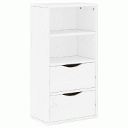 Helloshop26 - Armoire latérale classique avec 2 tiroirs et 2 étagères 40 x 24 x 79 cm en bois massif pin 02_0058041 - Bois massif 3000240366864