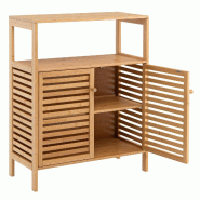 Helloshop26 - Meuble de salle de bain 64 x 27,5 x 80 cm rangement pratique design moderne en bambou naturel 20_0012760 - 3000227391599