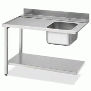 KBS Table d'arrivée bassin à droite fond de base et rebord 1200x715x850 mm - inox 20390109