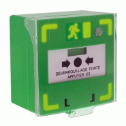 Kit rcp310g - déclencheur manuel vert 3 contacts à leds + buzzer + pré alarme -  izyx systems