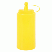 METRO PROFESSIONAL Bouteille à sauce, polyéthylène/polypropylène, Ø 5 x 18 cm, 0.26 L, avec bouchon, jaune, 4 unités - jaune plastique polypropy
