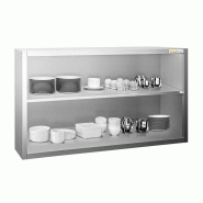 Placard mural inox 1600x400 mm - Hauteur 800 mm ouvert PREMIUM - GOLDINOX - gris inox 3701770820436