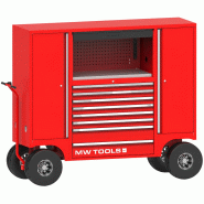 Servante d'atelier robuste XXL - 514 outils - 8 tiroirs et 2 armoires - Roues tout-terrain Ø458 mm avec freins à disque MW Tools MWE512MAX3
