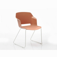 Lot de 2 chaises de collectivité Clop avec coque en polypropylène et pied luge Lot de 2 chaises de collectivité Clop avec coque en polypropylène et pied luge