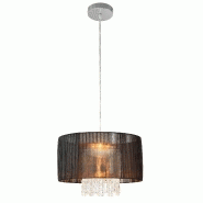SUSPENSION ÉLÉGANTE LAMPE SUSPENDUE STYLÉ AVEC CRISTAUX SYNTHÉTIQUES ABAT-JOUR EN TISSU MÉTAL E27 HAUTEUR TOTALE DE 100 CM NOIR CHROME 03_0006118 SUSPENSION ÉLÉGANTE LAMPE SUSPENDUE STYLÉ AVEC CRISTAUX SYNTHÉTIQUES ABAT-JOUR EN TISSU MÉTAL E27 HAUTEUR TOTALE DE 100 CM NOIR CHROME 03_0006118