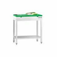 Table inox de découpe avec plan vert - Profondeur 700 mm | Ggm - 600
