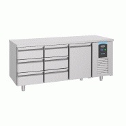 Table réfrigérée une porte 6 tiroirs profondeur 700 mm positive ene... - P7489.5565