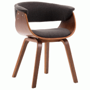 VidaXL Chaise à manger Gris Bois courbé et tissu Modèle Vega Master Nova - 283129