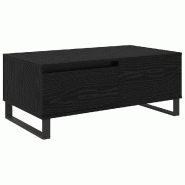 VidaXL Table basse Chêne noir 90 x 50 x 36,5 cm Bois d'ingénierie Modèle Luna Prime Plus - 881680