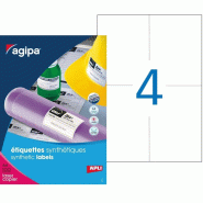 400 étiquettes polyester blanches, format 105 x 148 mm (100 feuilles / cdt) - 3270241011692