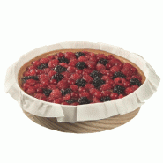 Cercle bois naturel avec papier cuisson blanc Ø16/14x4cm - par 300