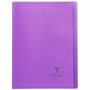 Clairefontaine Lot de 10 Cahier Kover Book A4, 96p./48 feuilles 90 g/m² piquées, couv. Transparente violet, Séyès - 3037929714050