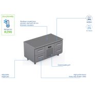 Comptoir réfrigéré bas en acier inoxydable - 1200 × 660 × 660 mm - CSTL-12-202 Comptoir réfrigéré bas en acier inoxydable - 1200 × 660 × 660 mm - CSTL-12-202