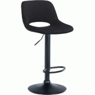 Décoshop26 - Tabouret de bar chaise haute x1 avec repose-pieds en velours noir piètement métallique noir 10_0004603 - noir 3000252194684 Décoshop26 - Tabouret de bar chaise haute x1 avec repose-pieds en velours noir piètement métallique noir 10_0004603 - noir 3000252194684