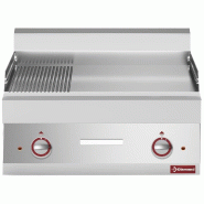 Diamond - Plaque de cuisson électrique 2/3 lisse et 1/3 rainurée -top- "Alpha 650" - réf. E65/PM7T-230V/3-N - gris inox AKS-E65/PM7T-230V/3-N