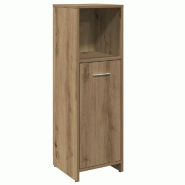 Helloshop26 - Armoire de bain pratique avec 3 compartiments 30 x 30 x 95 cm ambiance ordonnée en bois d'ingénierie chêne artisanal 02_0050718 - Boi
