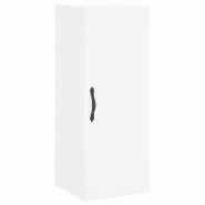 Helloshop26 - Armoire murale design contemporain rangement élégant 34,5 x 34 x 90 cm en bois blanc 02_0049299 - blanc métal 3000235773615